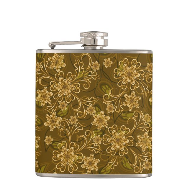Flasques Motif floral vintage d'or (Devant)