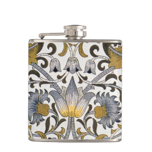 Flasques Motif floral William Morris Lodden : bleu or