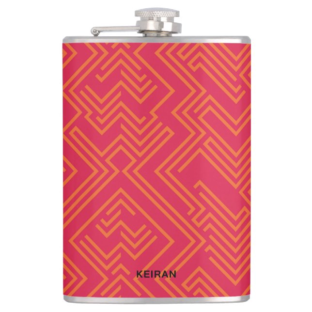 Flasques Motif Géométrique Moderne Remarquable Avec Nom (Devant)