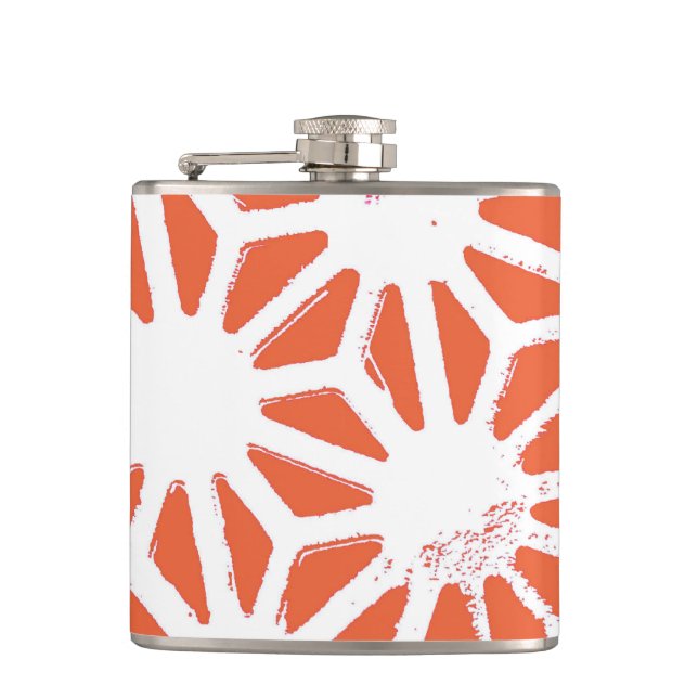 Flasques Motif géométrique orange et blanc (Devant)