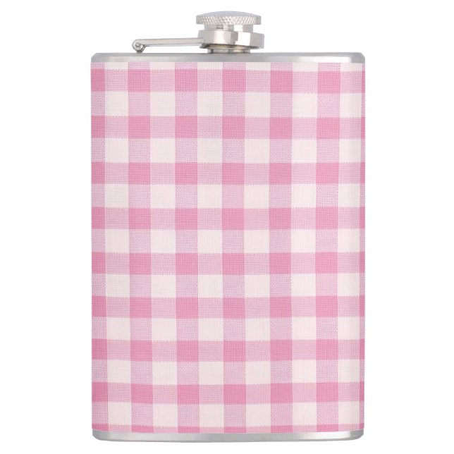 Flasques Motif Gingham Rose Bébé (Devant)