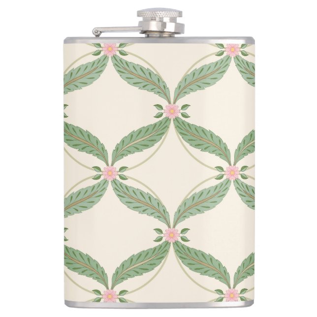 Flasques Motif Grille Fleurs Feuilles simples (Devant)