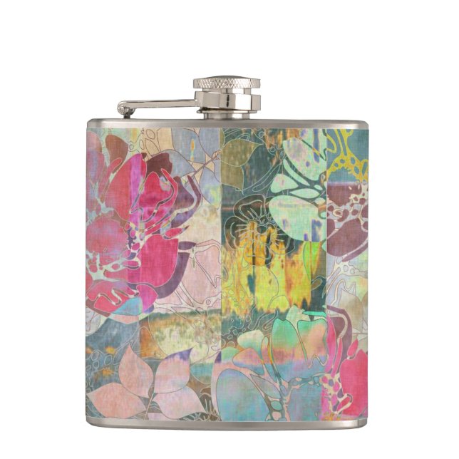 Flasques Motif grunge floral d'art (Devant)