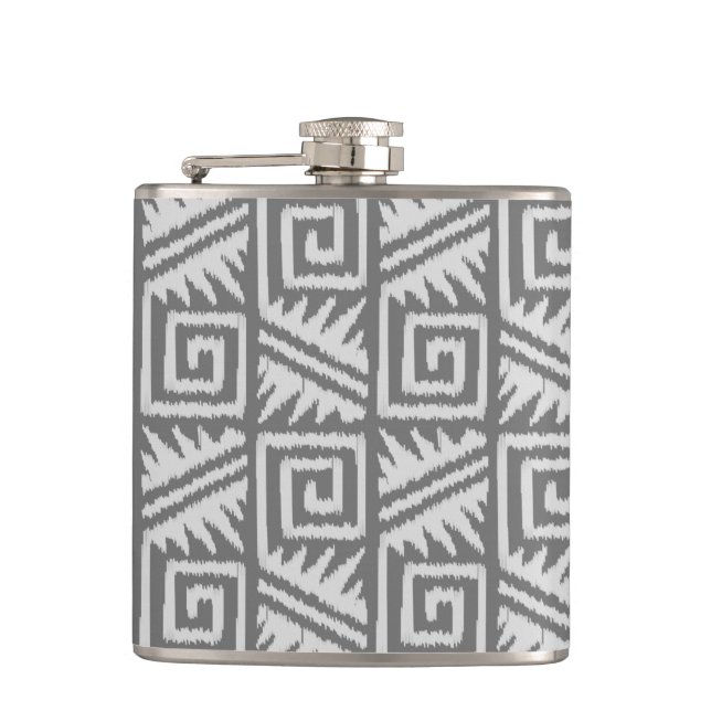 Flasques Motif Ikat Aztec - Nuances de gris / gris (Devant)