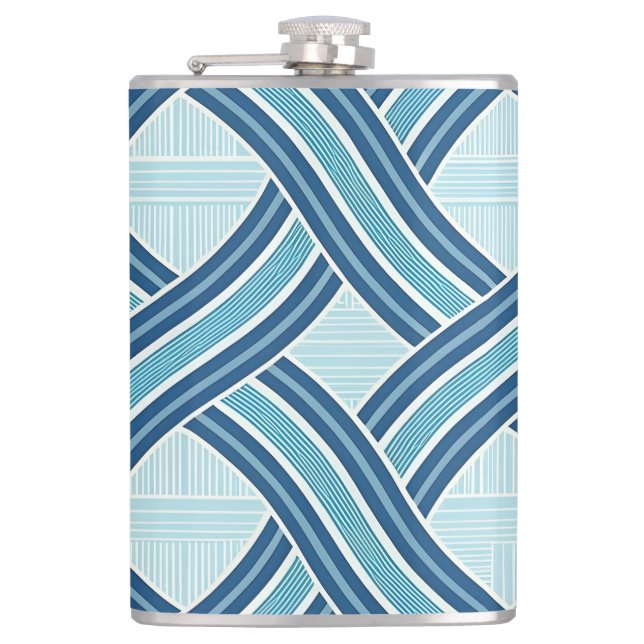 Flasques Motif Lignes Bleues (Devant)