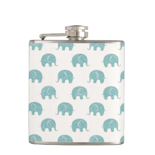 Flasques Motif mignon turquoise d'éléphant