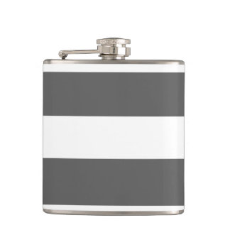 Flasques Motif moderne de rayures de blanc gris de charbon