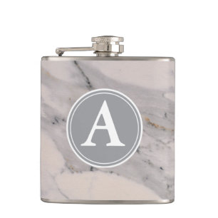 Flasques Motif moderne en marbre noir gris rose