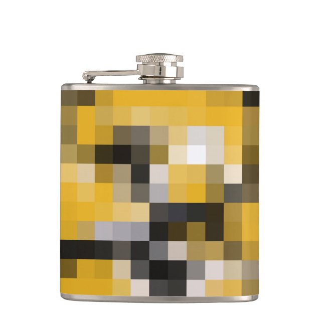 Flasques Motif moderne en mosaïque jaune moderne (Devant)