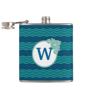 Flasques Motif moderne Wave Monogramme