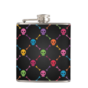 Flasques Motif multicolore avec des crânes