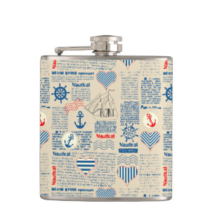 Flasques Motif nautique de journal