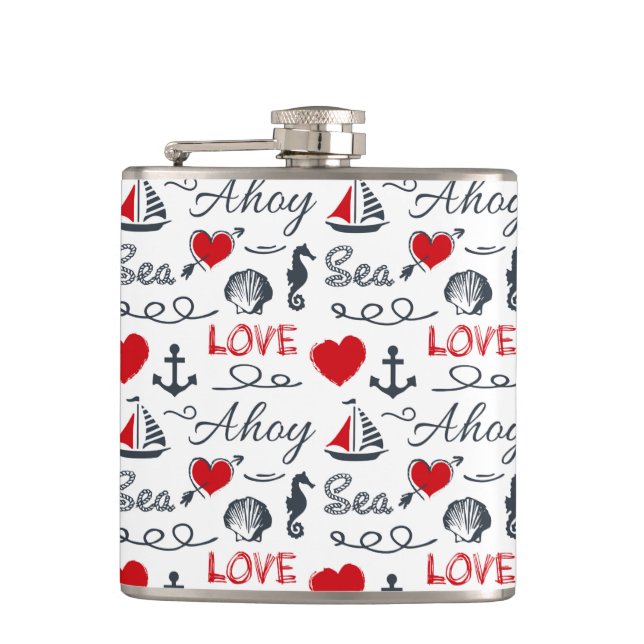 Flasques Motif nautique sans voile (Devant)