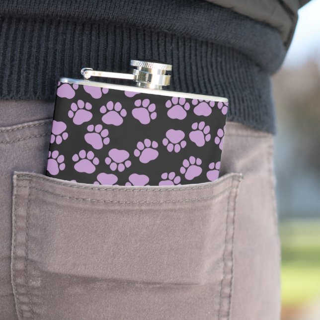 Flasques Motif Paw, Paws Violets, Paws Chiens, Paws Animaux (In Situ)