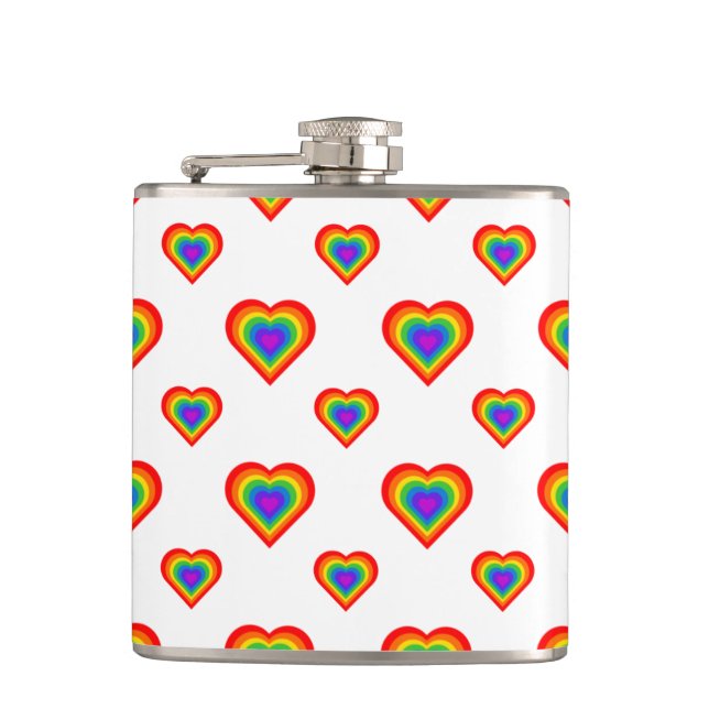 Flasques Motif Rainbow Hearts (Devant)