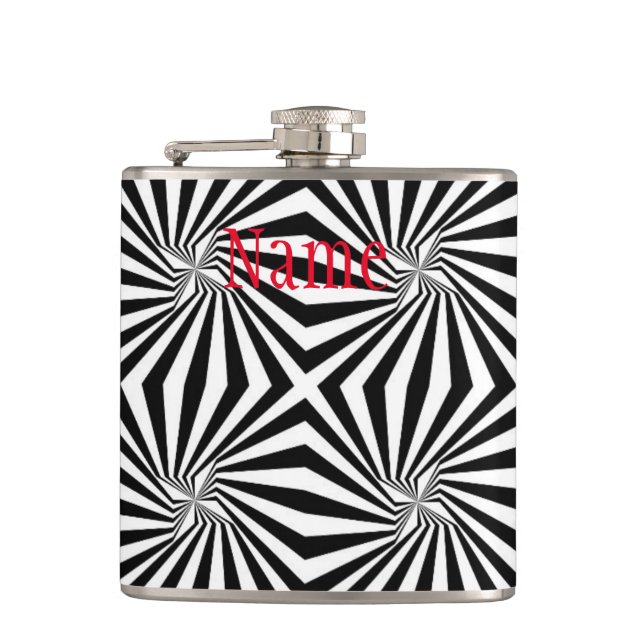 Flasques Motif rayonnant noir blanc Thunder_Cove (Devant)