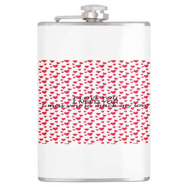 Flasques Motif romantique rouge en forme de coeur (Devant)