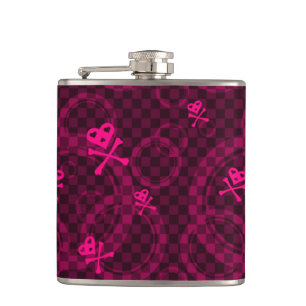 Flasques Motif rose d'Emo avec des cercles