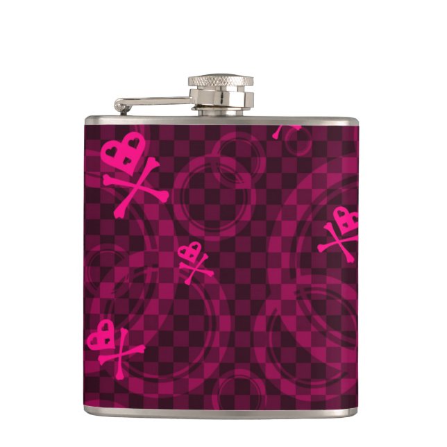Flasques Motif rose d'Emo avec des cercles (Devant)