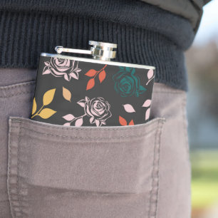Flasques Motif rose et Feuille