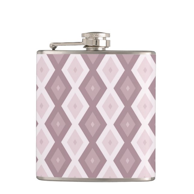 Flasques motif rose quartz rose diamant (Devant)
