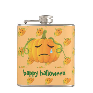 Flasques Motif sans couture de citrouille triste Halloween