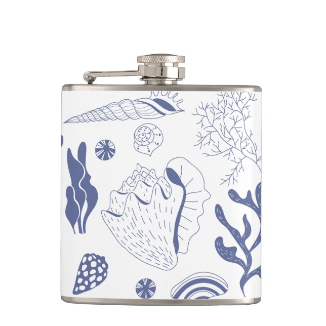 Flasques Motif sans joint avec coquillages (Devant)