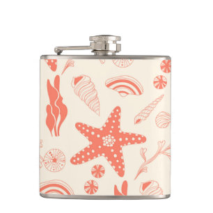 Flasques Motif sans joint avec coquillages