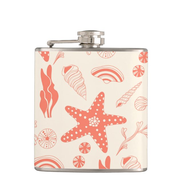 Flasques Motif sans joint avec coquillages (Devant)