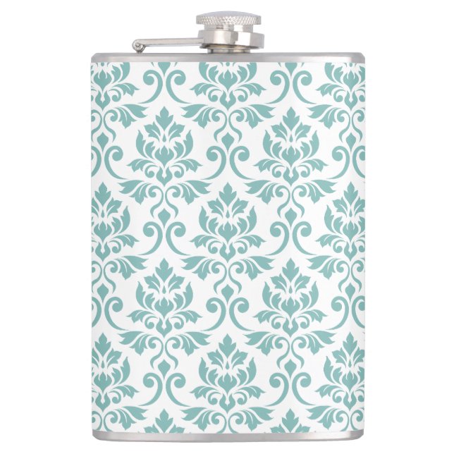 Flasques Motif sarcelle feuille de Damas (Devant)