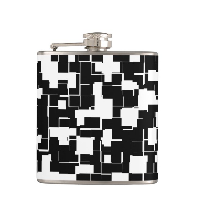 Flasques Motif tendance moderne noir et blanc cool (Devant)