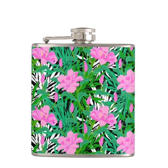 Flasques Motif tropical aux fleurs de la jungle (Devant)