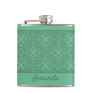 Flasques Motif vert menthe personnalisé