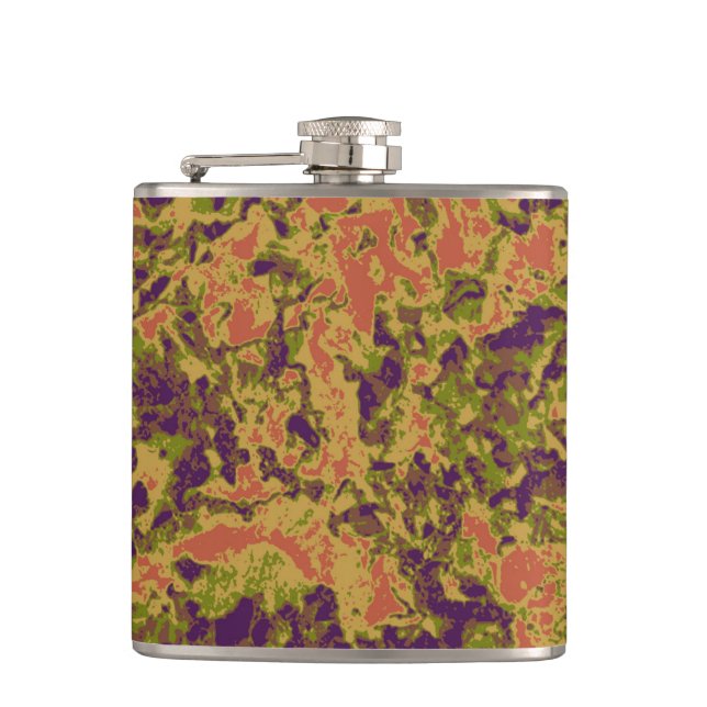 Flasques Motif vibrant de camouflage de fleur (Devant)