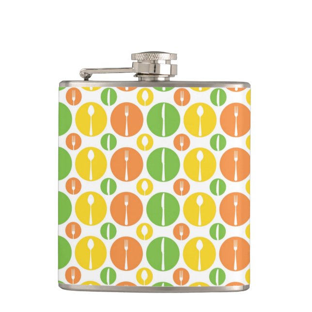 Flasques Motif vintage de couverts (Devant)