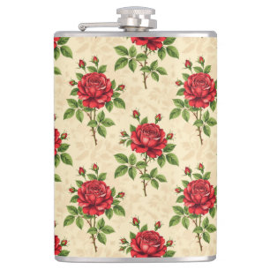 Flasques Motif vintage de rose rouge