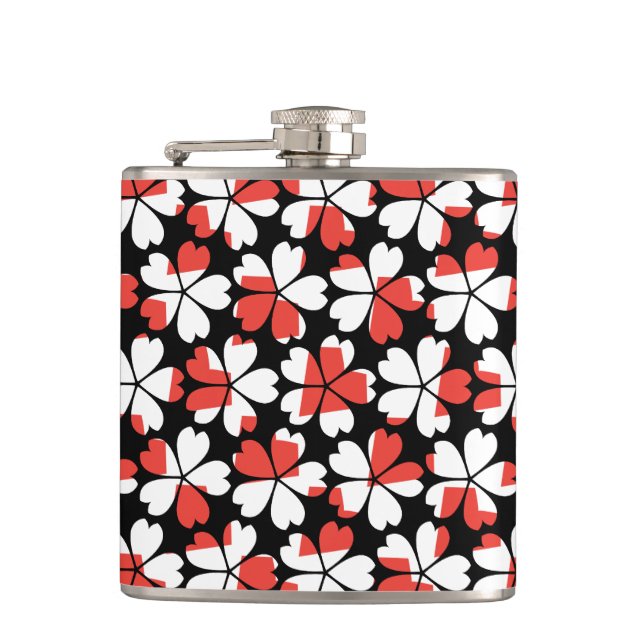 Flasques Motifs de fleurs blanches rouges mignons (Devant)