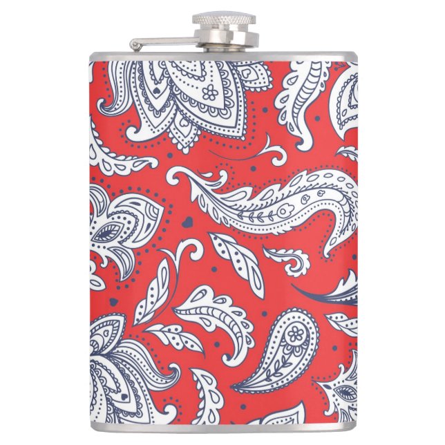 Flasques Motifs de fleurs vintage rouges mignons (Devant)