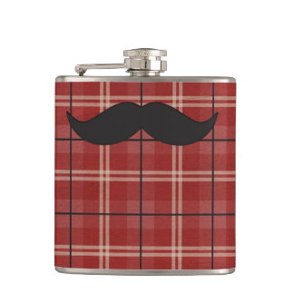 Flasques Moustache noire et rouge