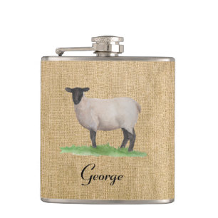 Flasques Moutons du Suffolk d'aquarelle