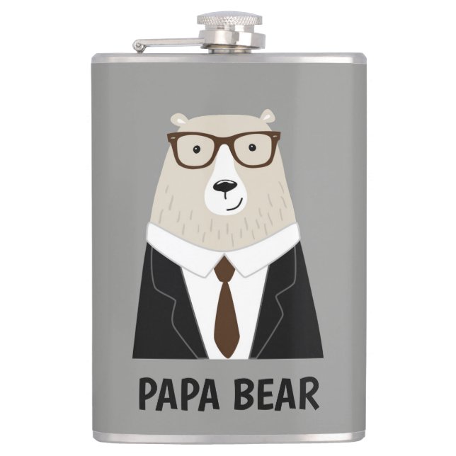 Flasques Mug spécial cadeau de fête des pères Ourson Papa M (Devant)
