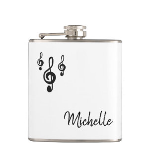 Flasques Musical Treble Clef Simple Noir Blanc