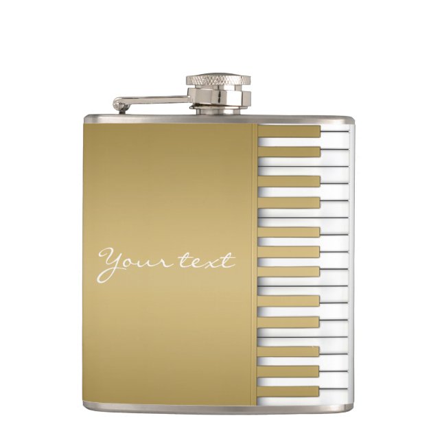 Flasques Musique de clavier de piano d'or (Devant)