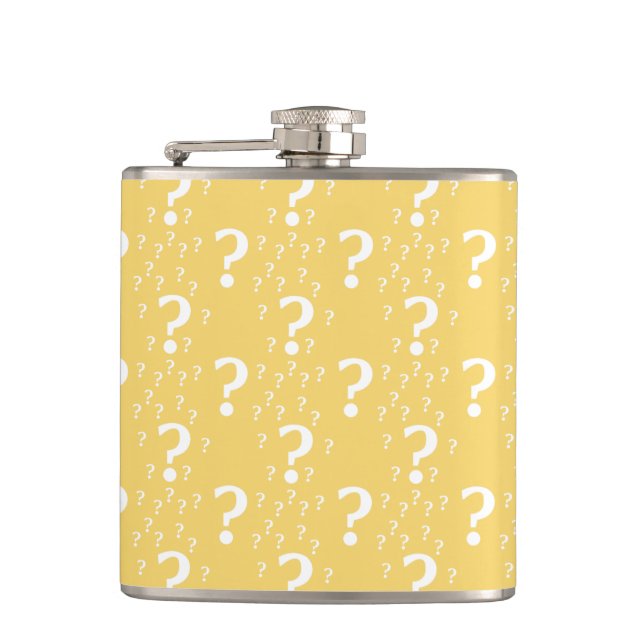 Flasques Mystère question marque énigme puzzle jaune (Devant)