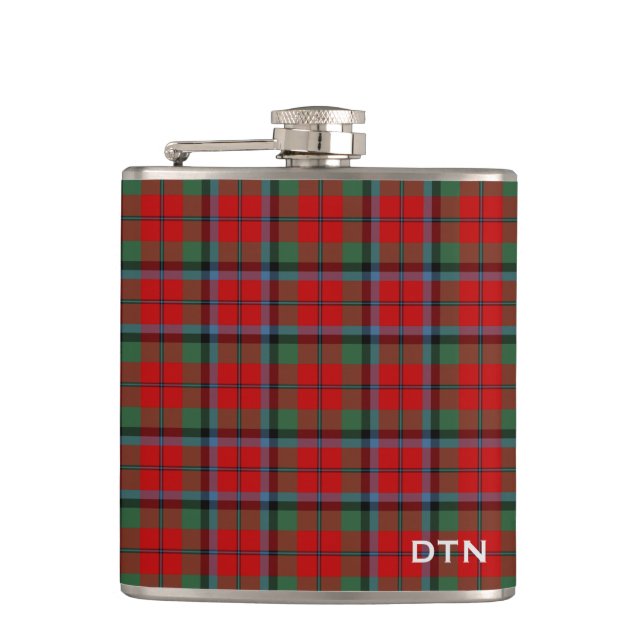 Flasques Naughton Tartan Monogramme Rouge Plaid (Devant)