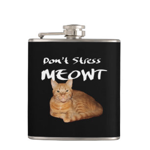 Flasques Ne stress pas Meowt - Orange Chat me stress Out