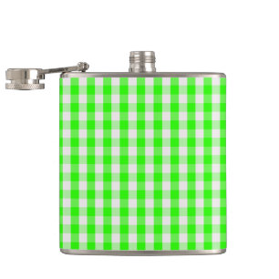 Flasques Neon Green En vichy Motif par Shirley Taylor