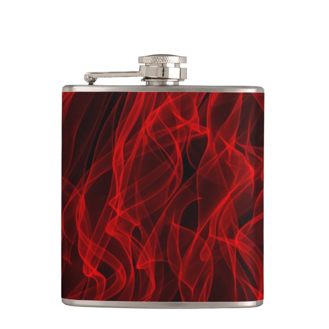 Flasques Neon Red Curvy Line Abstrait Motif (Devant)