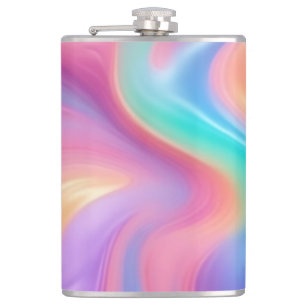 Flasques Neon tendance Pink Blue vert vert vagues abstraite