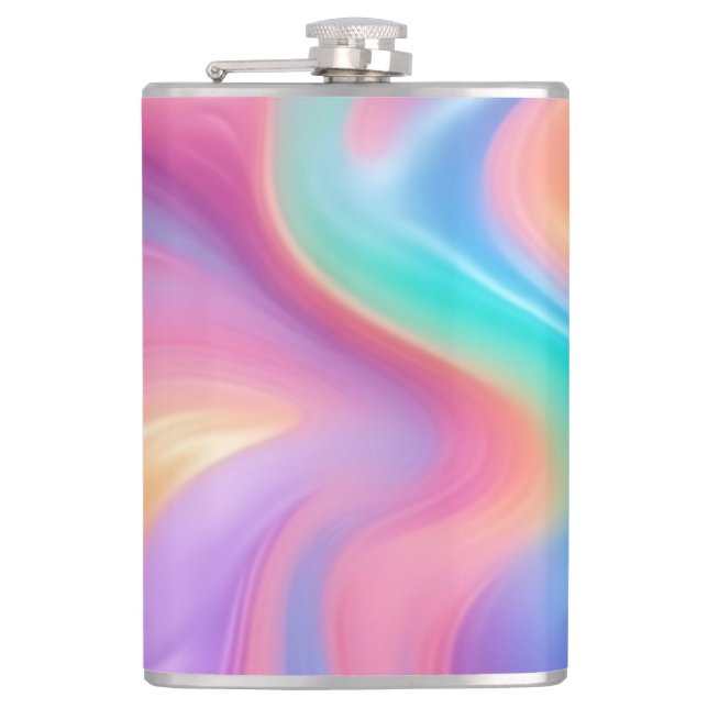 Flasques Neon tendance Pink Blue vert vert vagues abstraite (Devant)